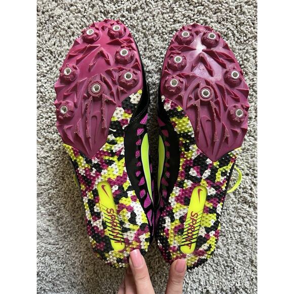 NIKE ZOOM RIVAL S Fuchsia & Lime Athletic Running Cleats Womens Shoes Sz 9.5 - Picture 11 of 11